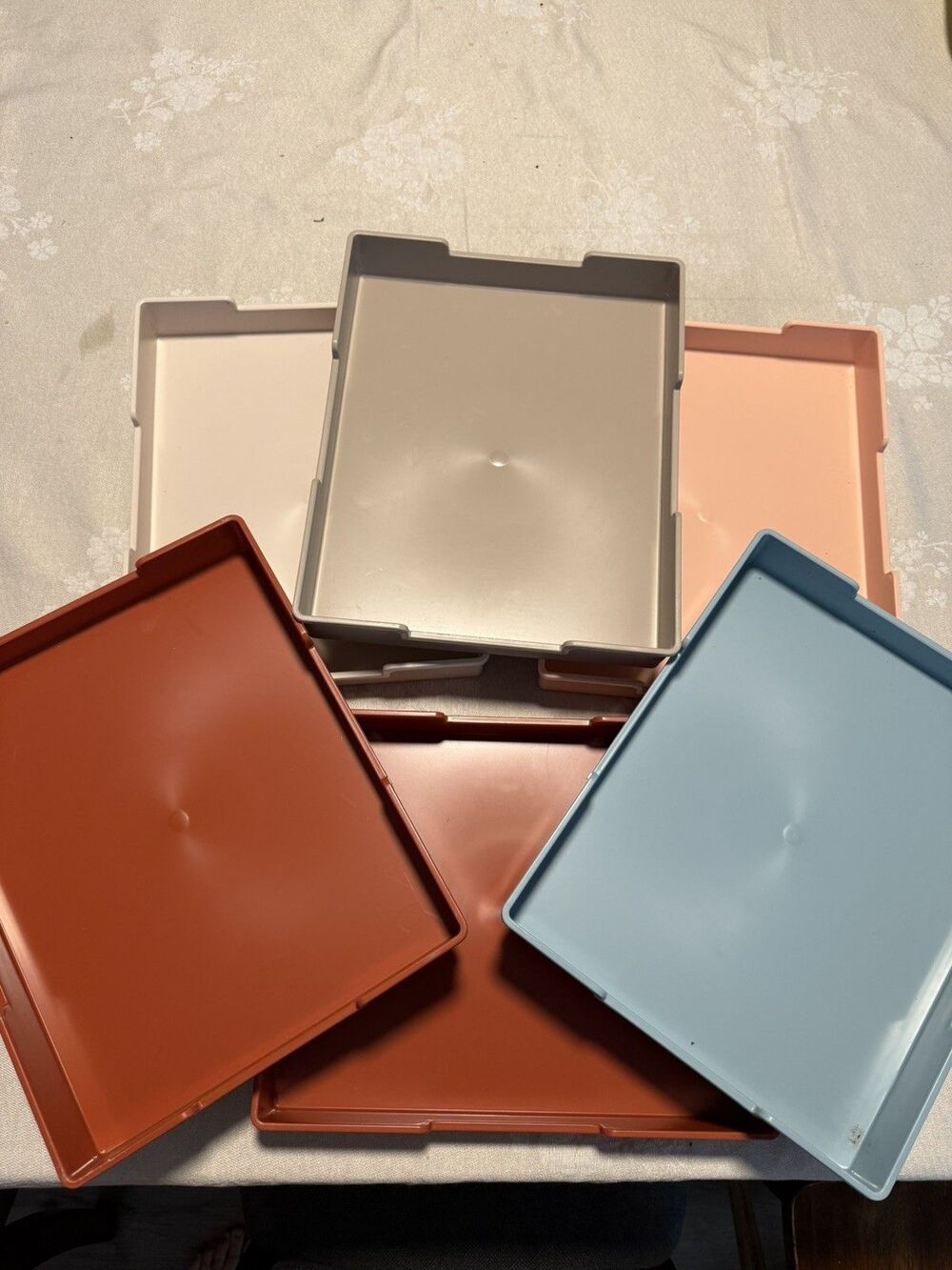 Really Good Stuff Plastic Trays Set of 6 Pack Boho Colors Desktop Tray Paper